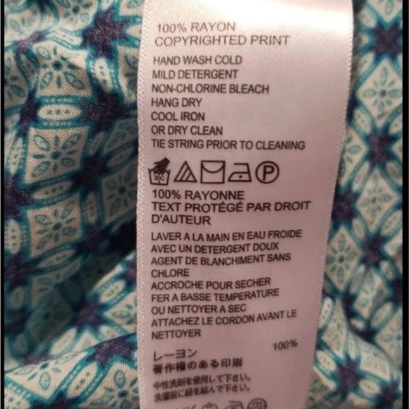 Tommy Bahama Blue Patterned Women's Top Size XS/TP - Picture 5 of 5